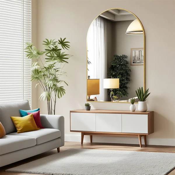 Arched Metal Framed Mirror 26″x38″