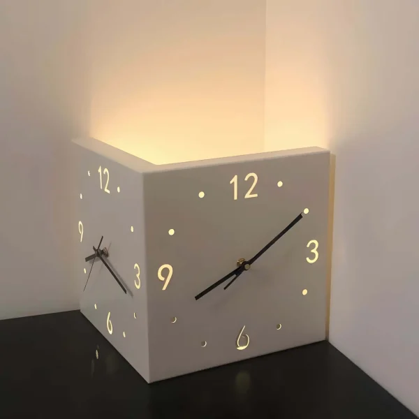 Stylish Corner Double-sided Luminous Wall Clock