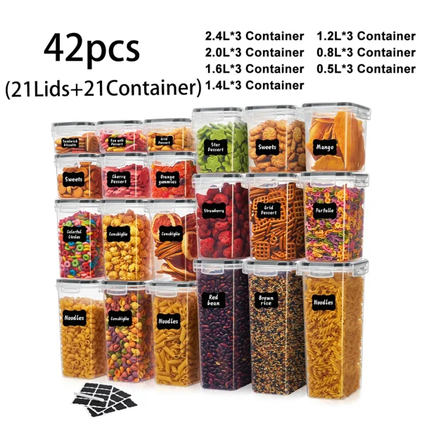 42pcs storage containers set with LIDS