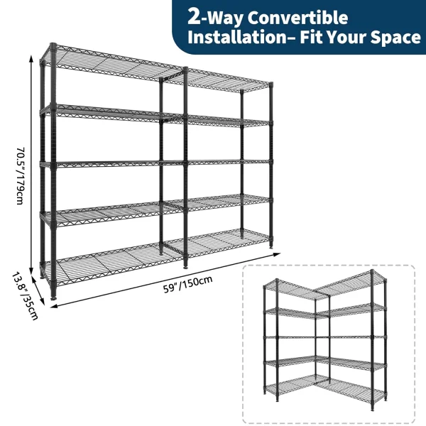 Heavy Duty Storage Shelves 4/5 Tiers Metal Shelving