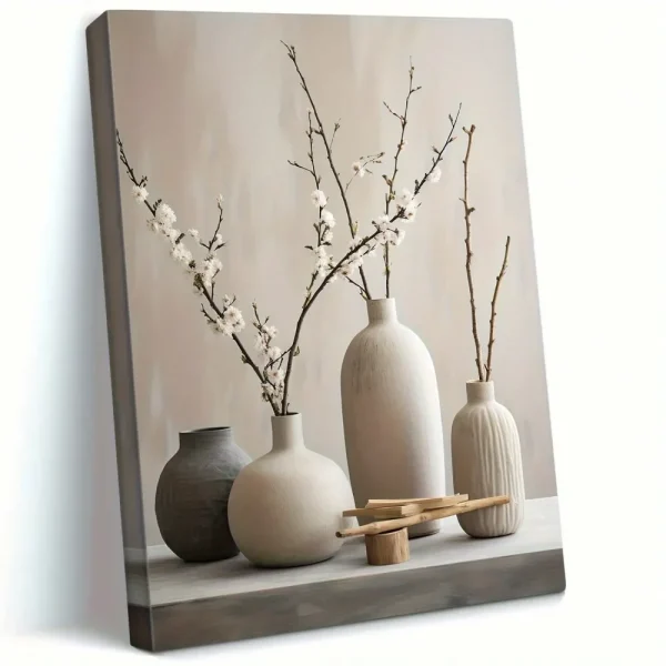 Modern Artwork Paintings White Flower Vases