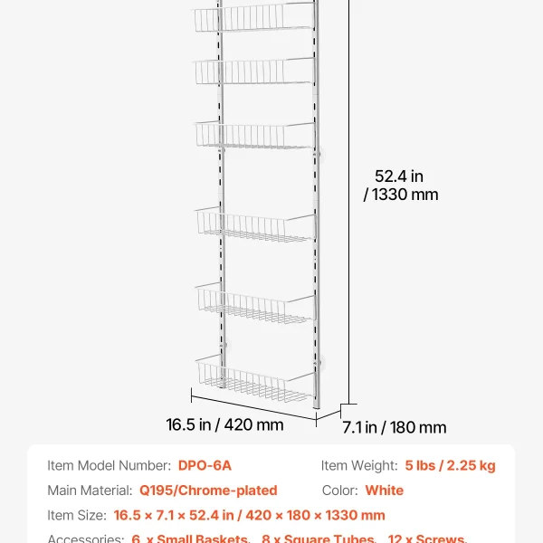 6,8,9,10 Tier Over the Door Pantry Organizer